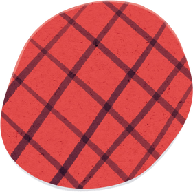 Scribbled Red Grid Round Paper Cut-out